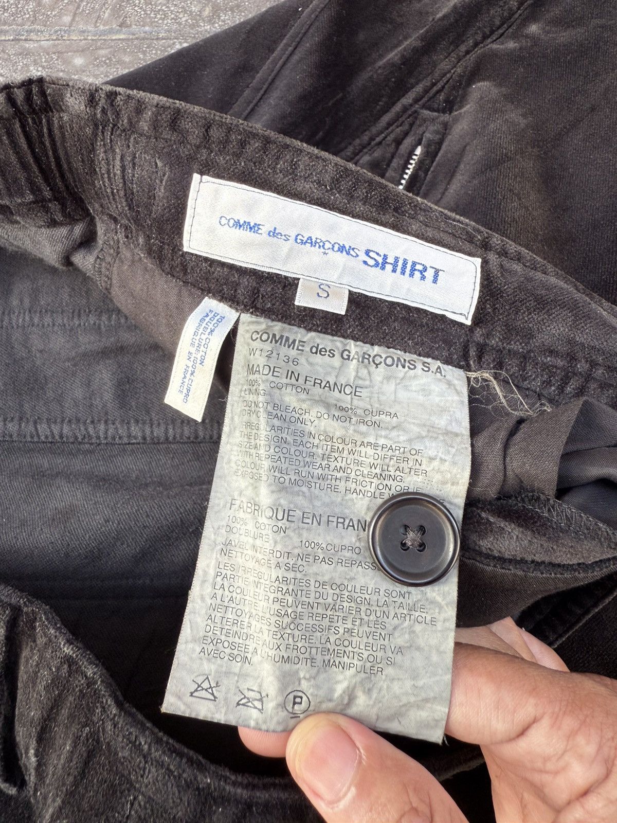 Comme des Garcons Homme Vintage 2000s COMME des GARCONS SHIRT Velvet Wide Pants Size US 33 - 7 Thumbnail