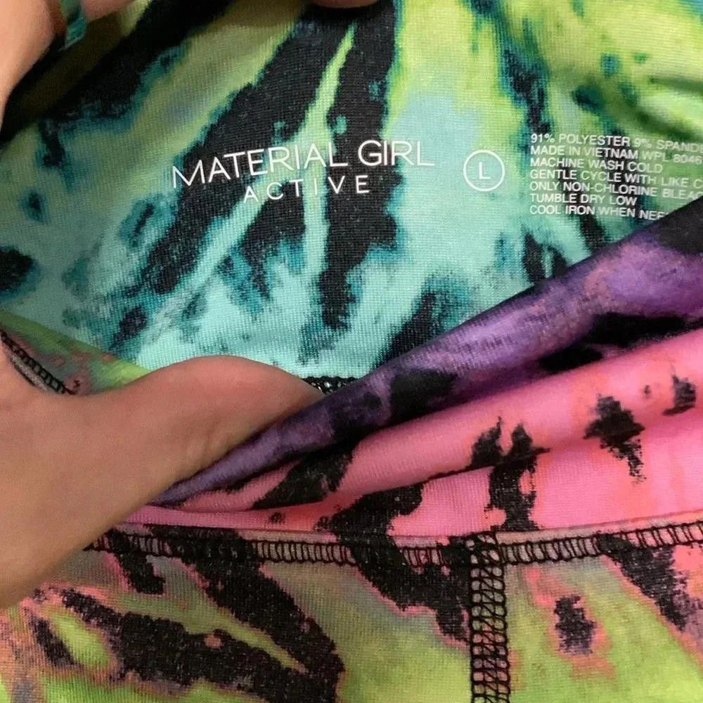 Designer Material Girl Active Tie-Dye Shorts - Bright Multicolor Size 36" / US 14 / IT 50 - 2 Thumbnail