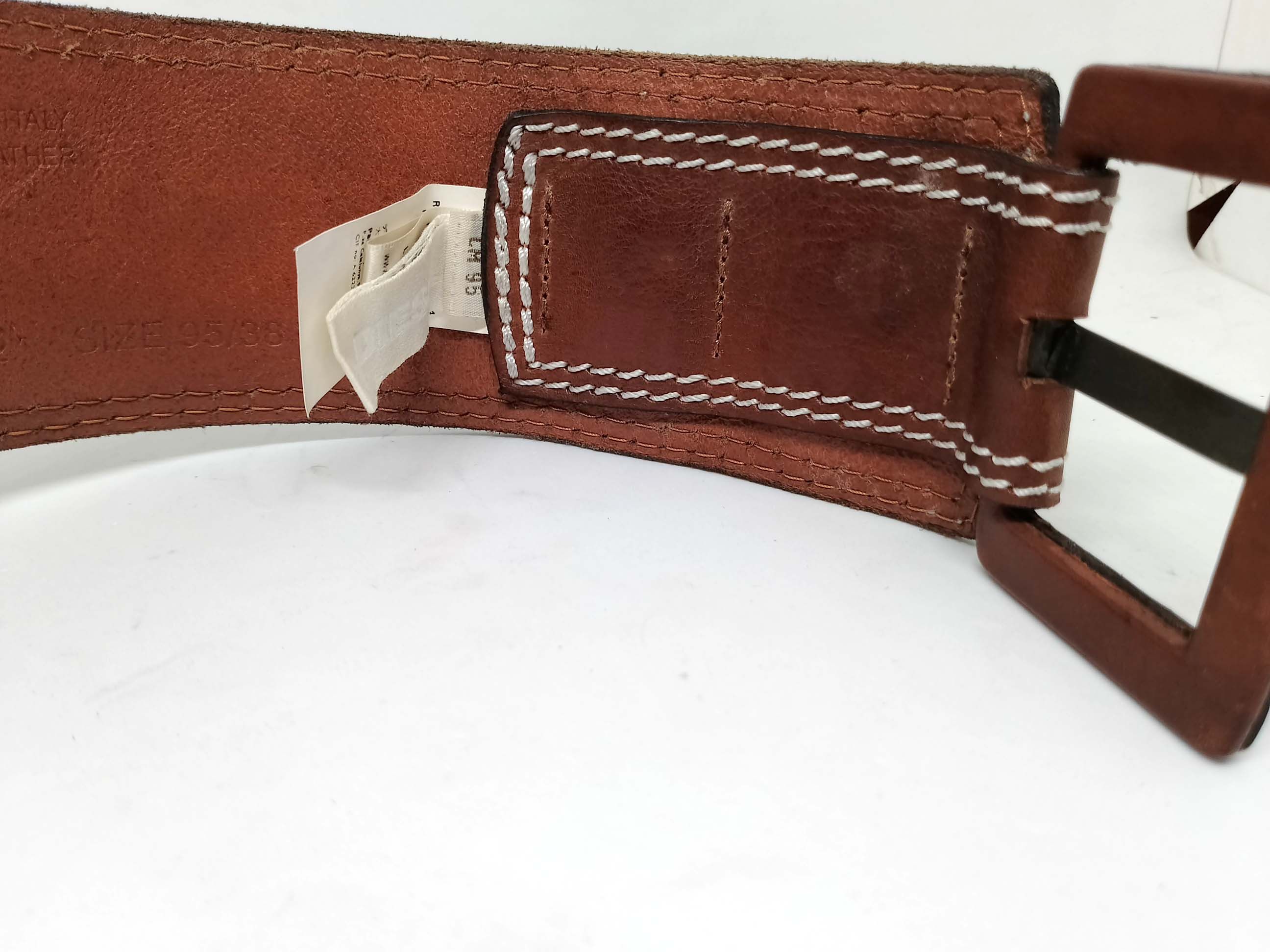 Diesel Diesel Wide Leather Belt – Brown – Size 95/38 – 70 mm Size ONE SIZE - 10 Thumbnail