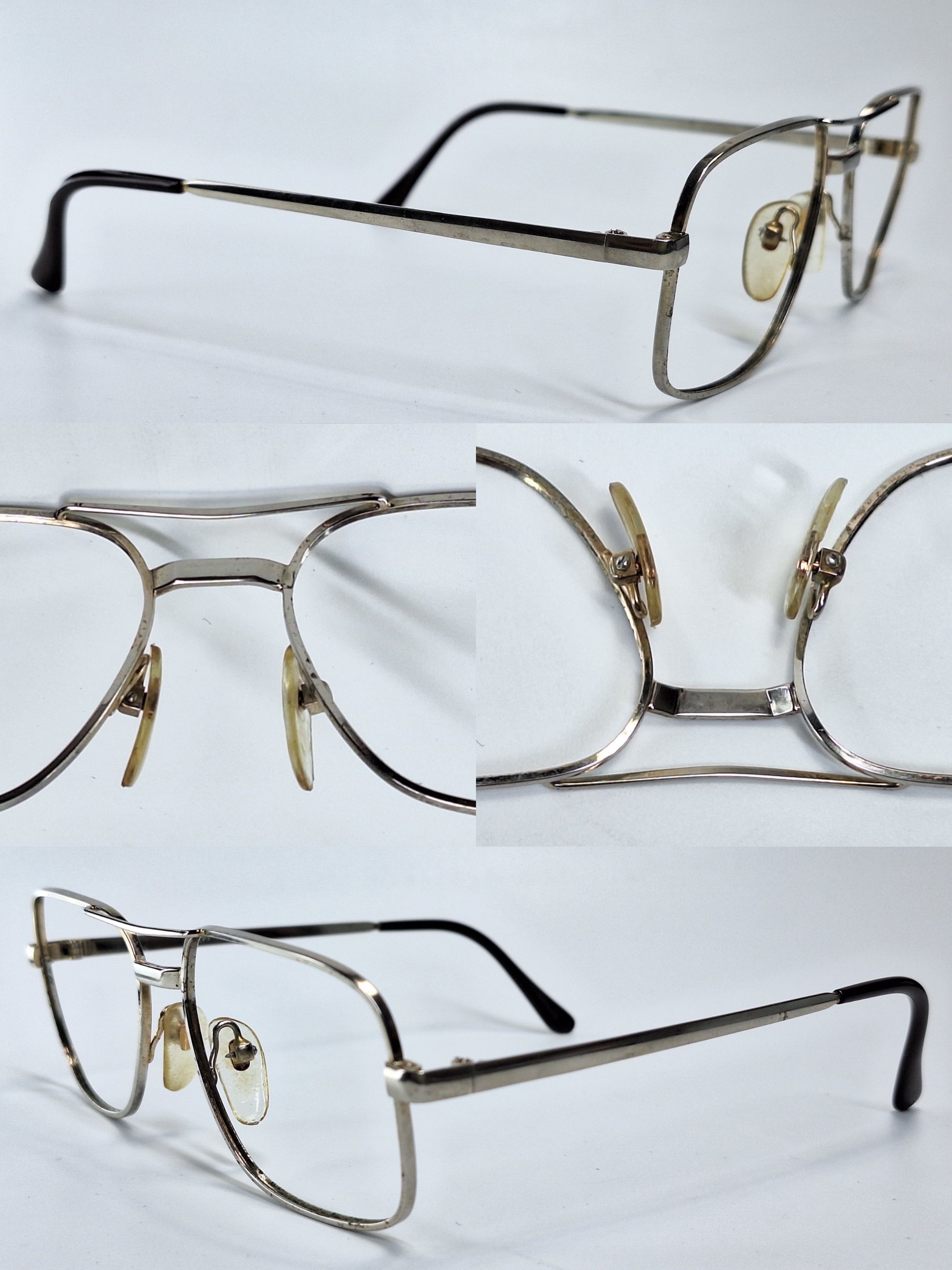 Other 80s Japan Vintage Double Bridge Metal Eyeglass Frame Y2K Size ONE SIZE - 5 Thumbnail