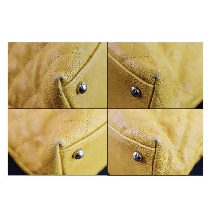 Chanel Chanel French Riviera Quilted CaviarLeather Hobo Bag Yellow Size ONE SIZE - 14 Thumbnail