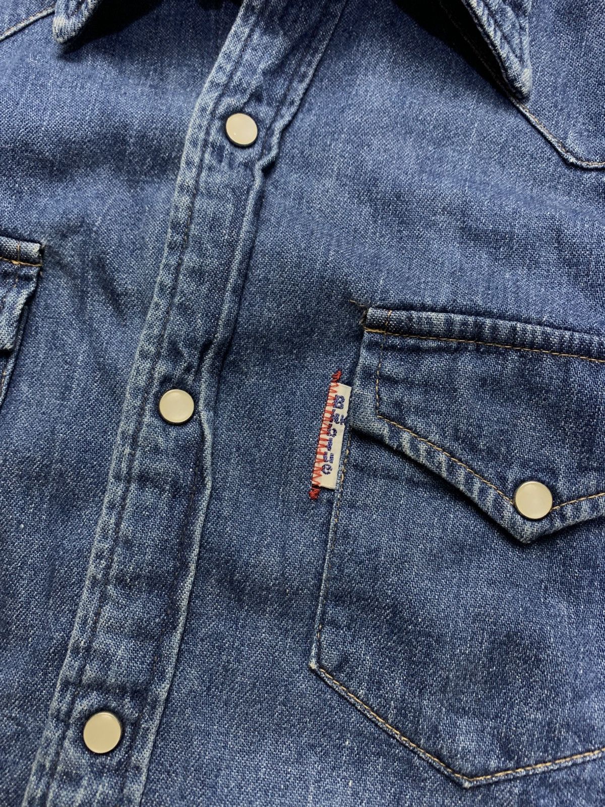 Blue Blue Japan 🐍 Vintage Blue Blue Japan Denim Shirt Size 40R - 2 Thumbnail