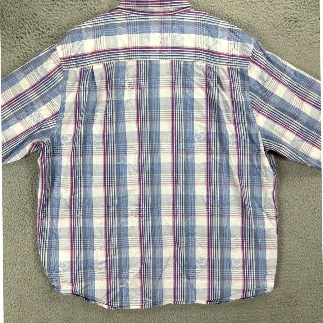 Tommy Bahama Tommy Bahama Shirt Mens Extra Large Blue Silk Blend Plaid Button Up Long Sleeve Size US XL / EU 56 / 4 - 3 Thumbnail