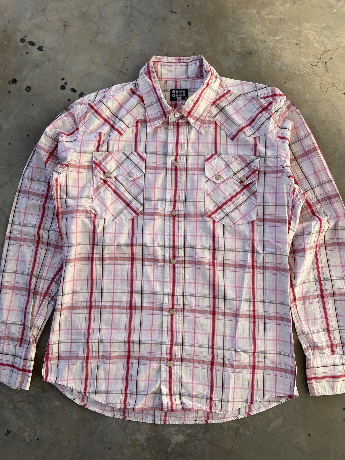 Takeo Kikuchi Takeo Kikuchi Long Sleeve Snap Shirt Plaid Pearl Size L / US 10 / IT 46 - 2 Thumbnail