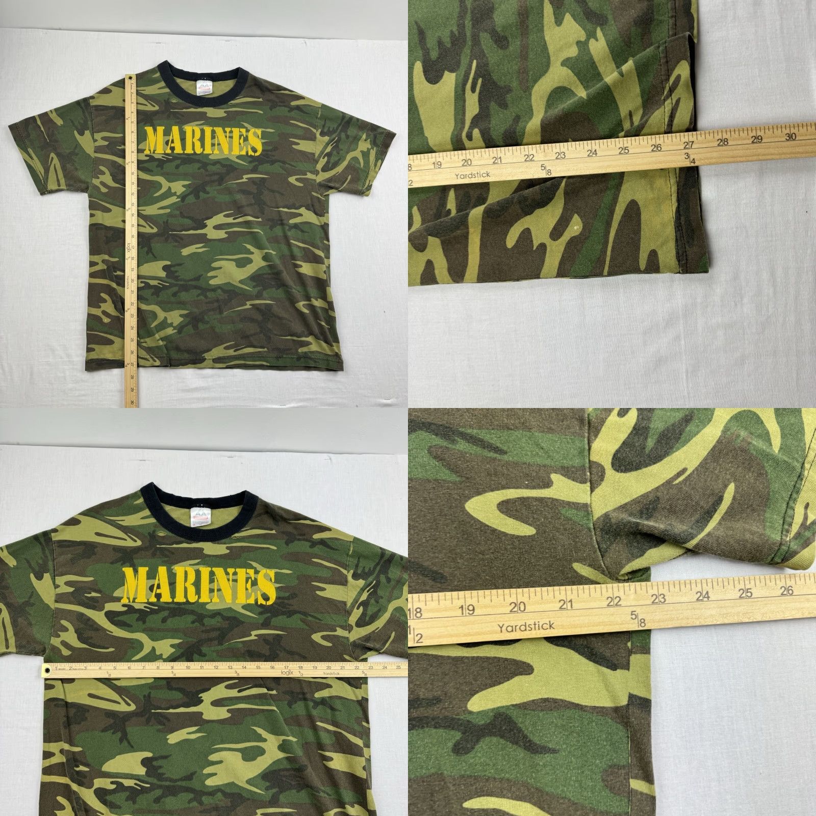 Vintage VINTAGE Marines Shirt Adult XL Green Camo Grunge Y2K Military Ringer 90s America Size US XL / EU 56 / 4 - 8 Thumbnail