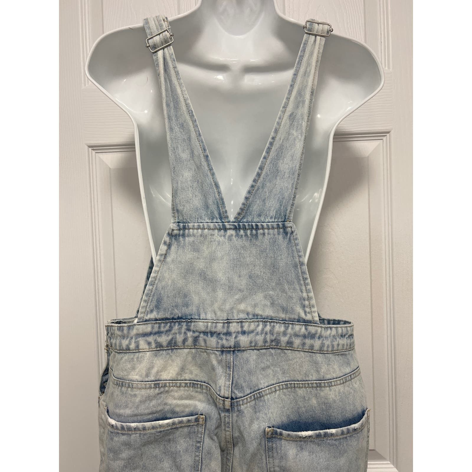 Forever 21 Light Wash Denim Skirt Overalls size 29 Forever 21 Size 29" - 6 Thumbnail