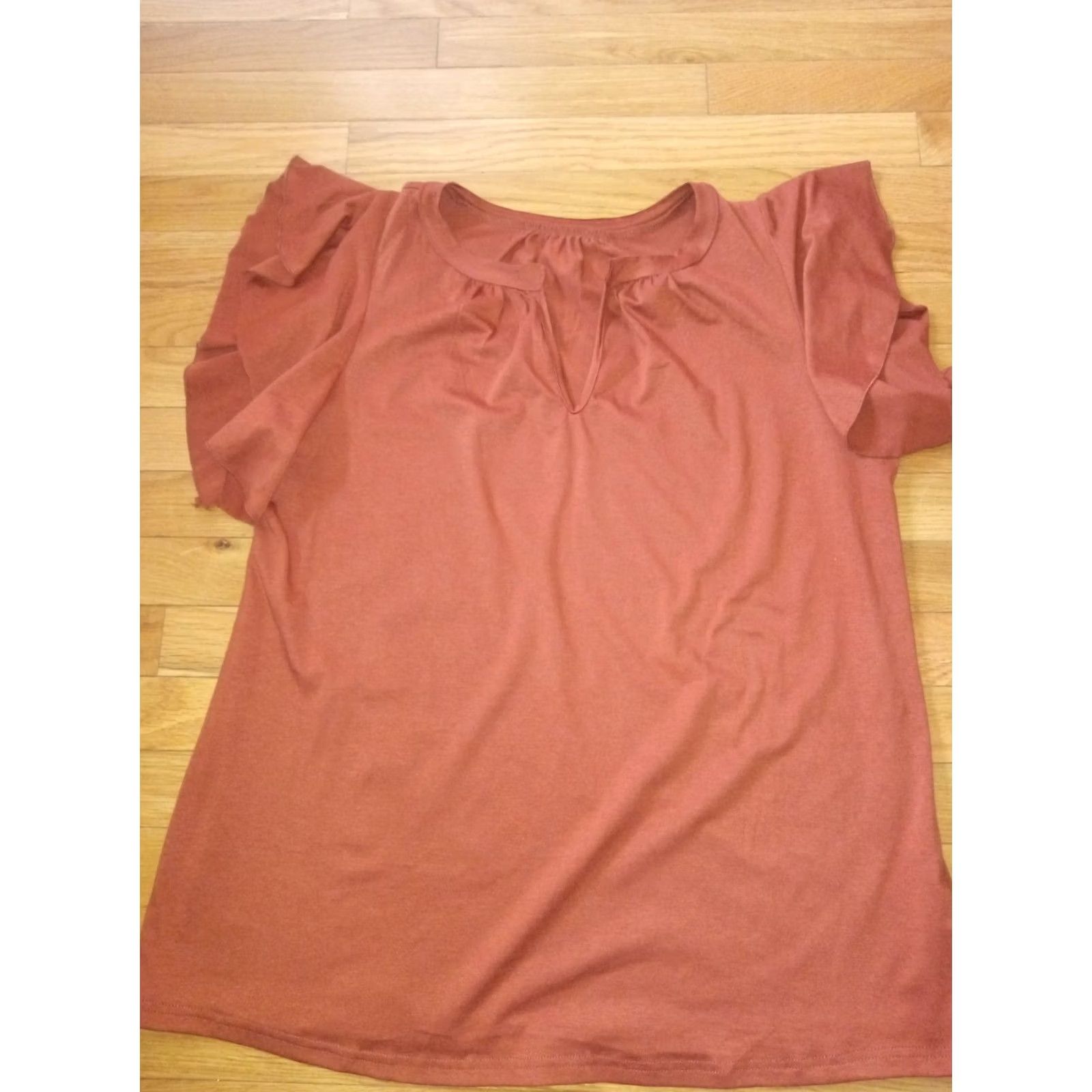 Vintage Women's Tunic Blouse XL Orange Tunic 46 Chest 27 Length Womens Size XL / US 12-14 / IT 48-50 - 2 Thumbnail