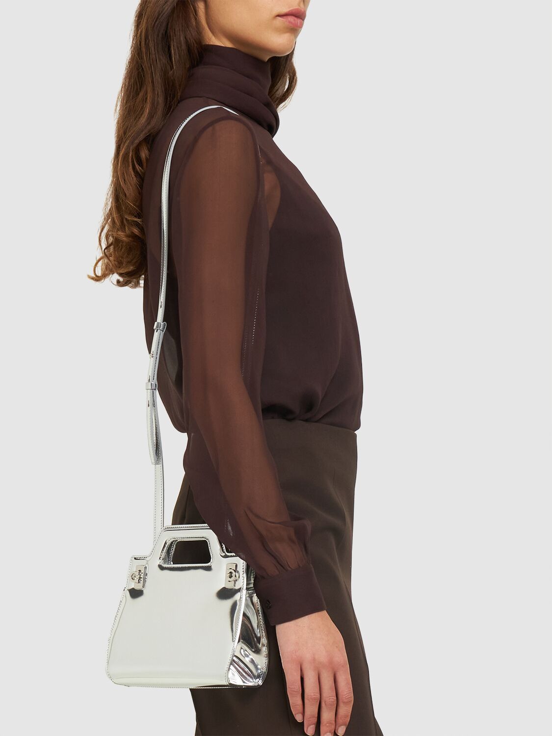 Salvatore Ferragamo o1s1rm0924 Size: OS / Wanda Mini Bag in Silver Size ONE SIZE - 2 Thumbnail