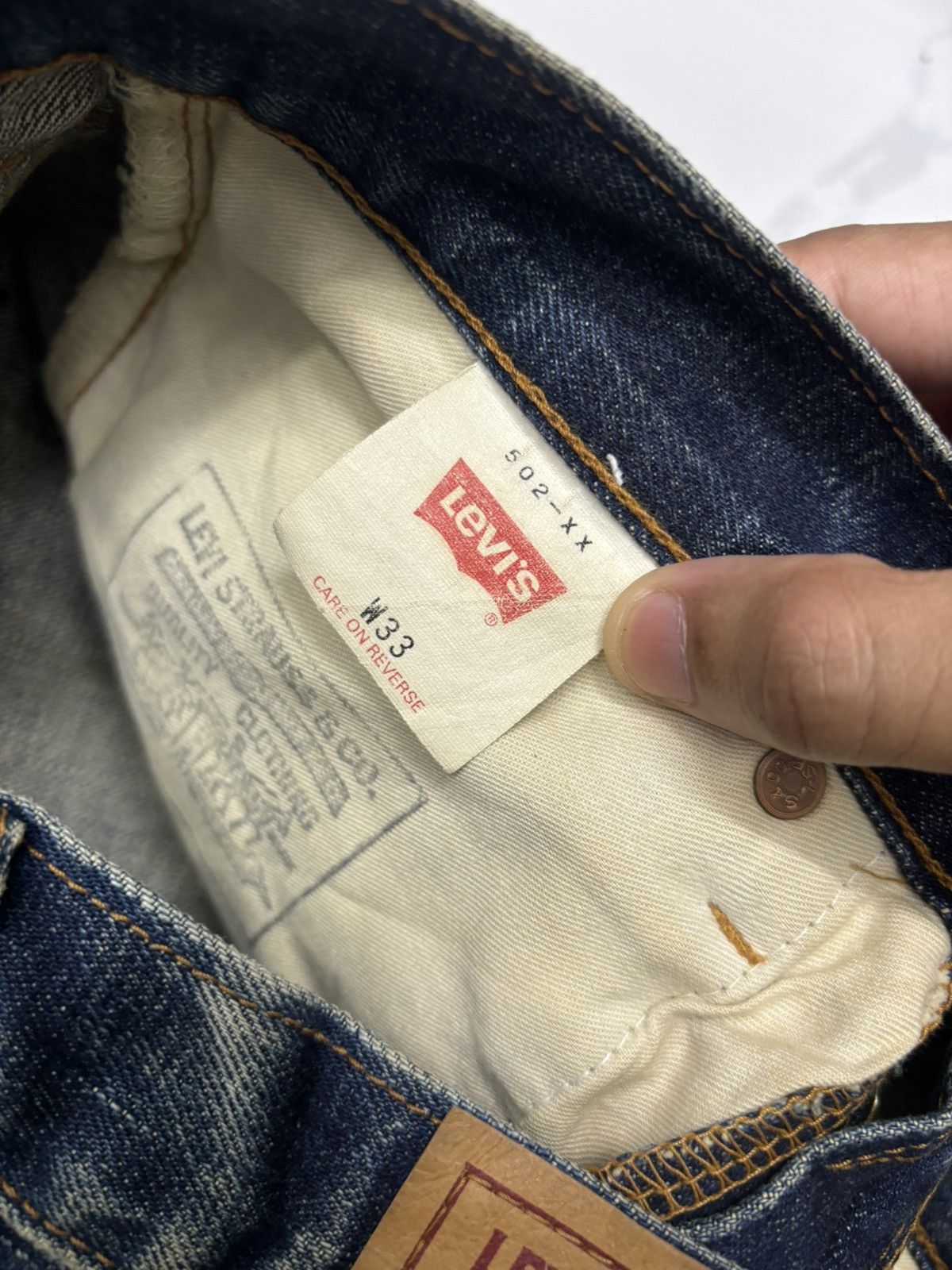 Levi's × Undercover Vintage Levis 502 Big E Selvedge Redline Distressed Denim Size US 31 - 19 Thumbnail