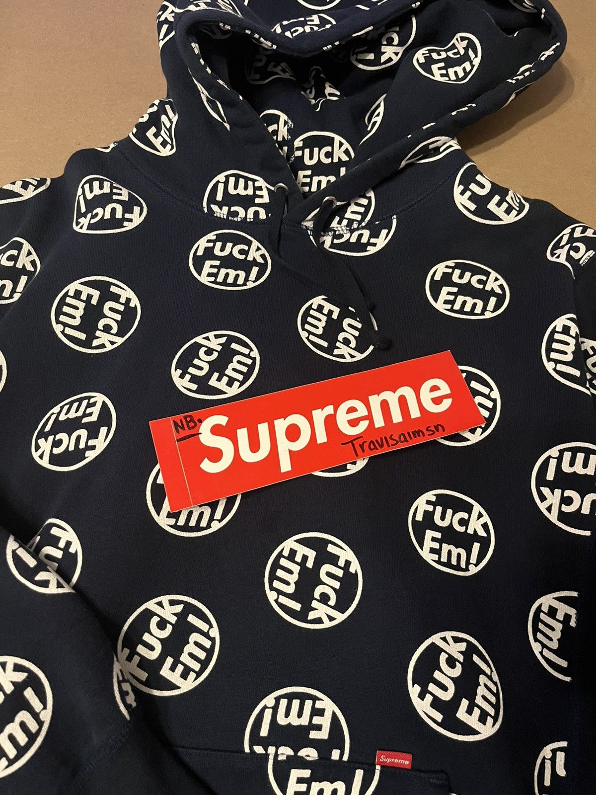 Supreme Supreme fuck em pullover navy medium Size US M / EU 48-50 / 2 - 1 Thumbnail