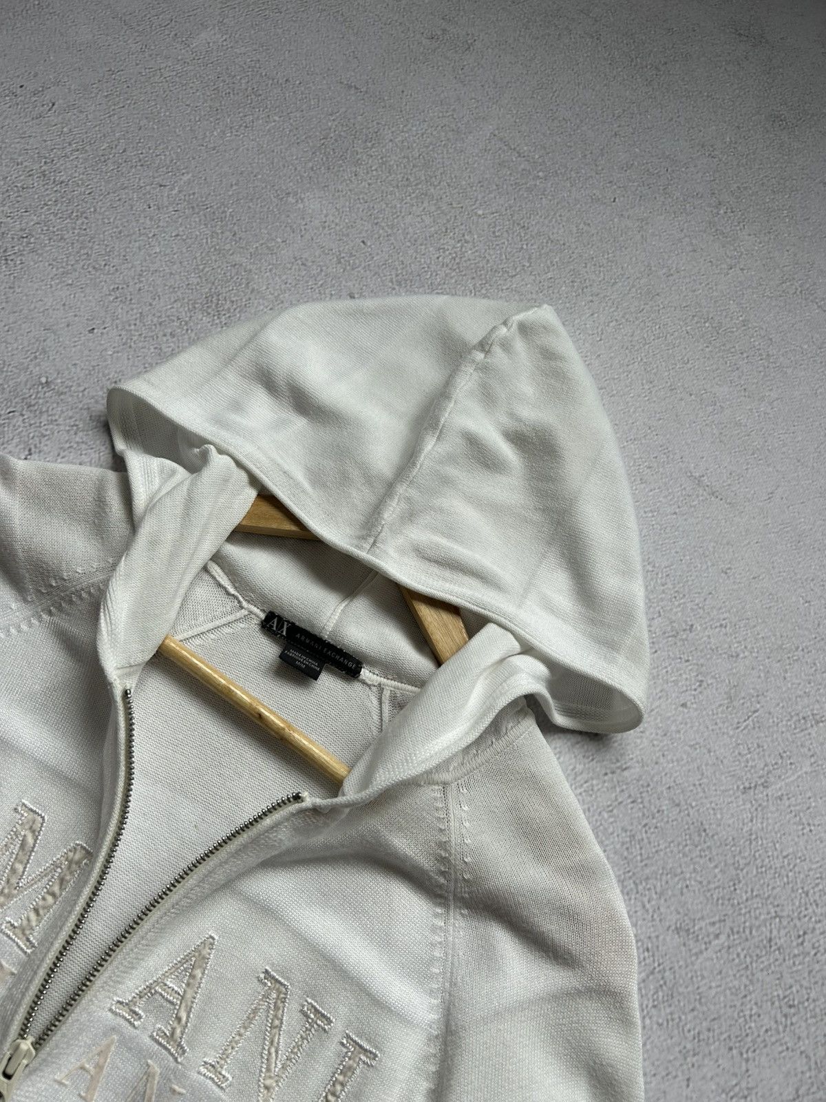 Armani × Vintage Armani Exchange women's Avant-garde zip hooded sweater Size M / US 6-8 / IT 42-44 - 8 Thumbnail