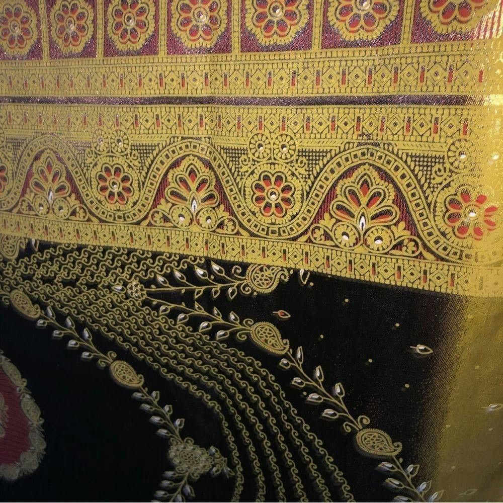 Vintage 70s vintage Kaftan tapestry golden brown maxi dress Sz OS Size ONE SIZE - 9 Thumbnail