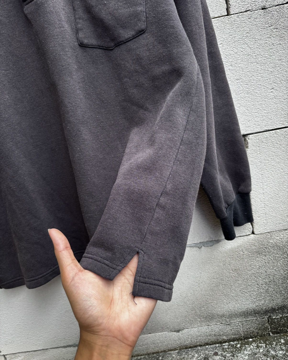 Other Thrashed Faded Distressed Black Button Sweatshirt ERD Grunge Size US L / EU 52-54 / 3 - 7 Thumbnail