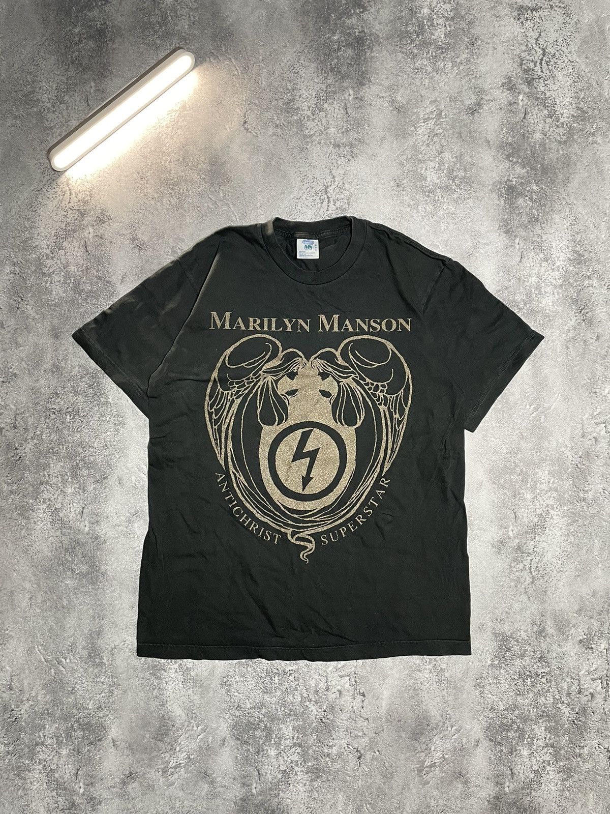T-shirt Vintage Marilyn Manson XL 1996 - Manches Longues Winterland 'When I'm God' - Occasion Très Bon état