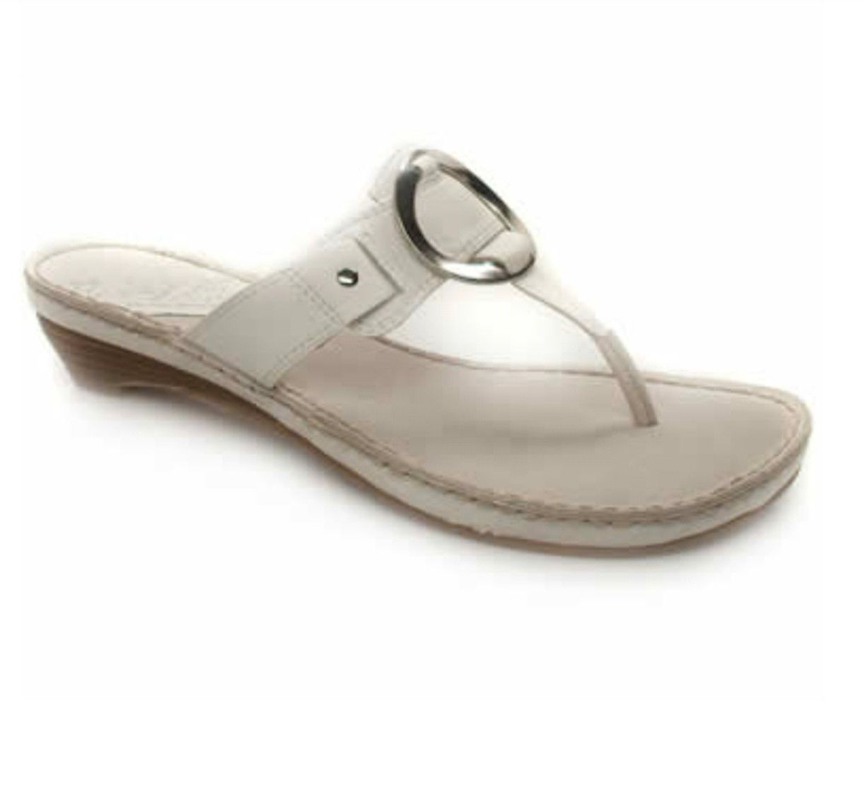 Genuine Leather × Hush Puppies Hush Puppies Gladness White Women Flat Thong Flip Flops Size US 8 / IT 38 - 7 Thumbnail