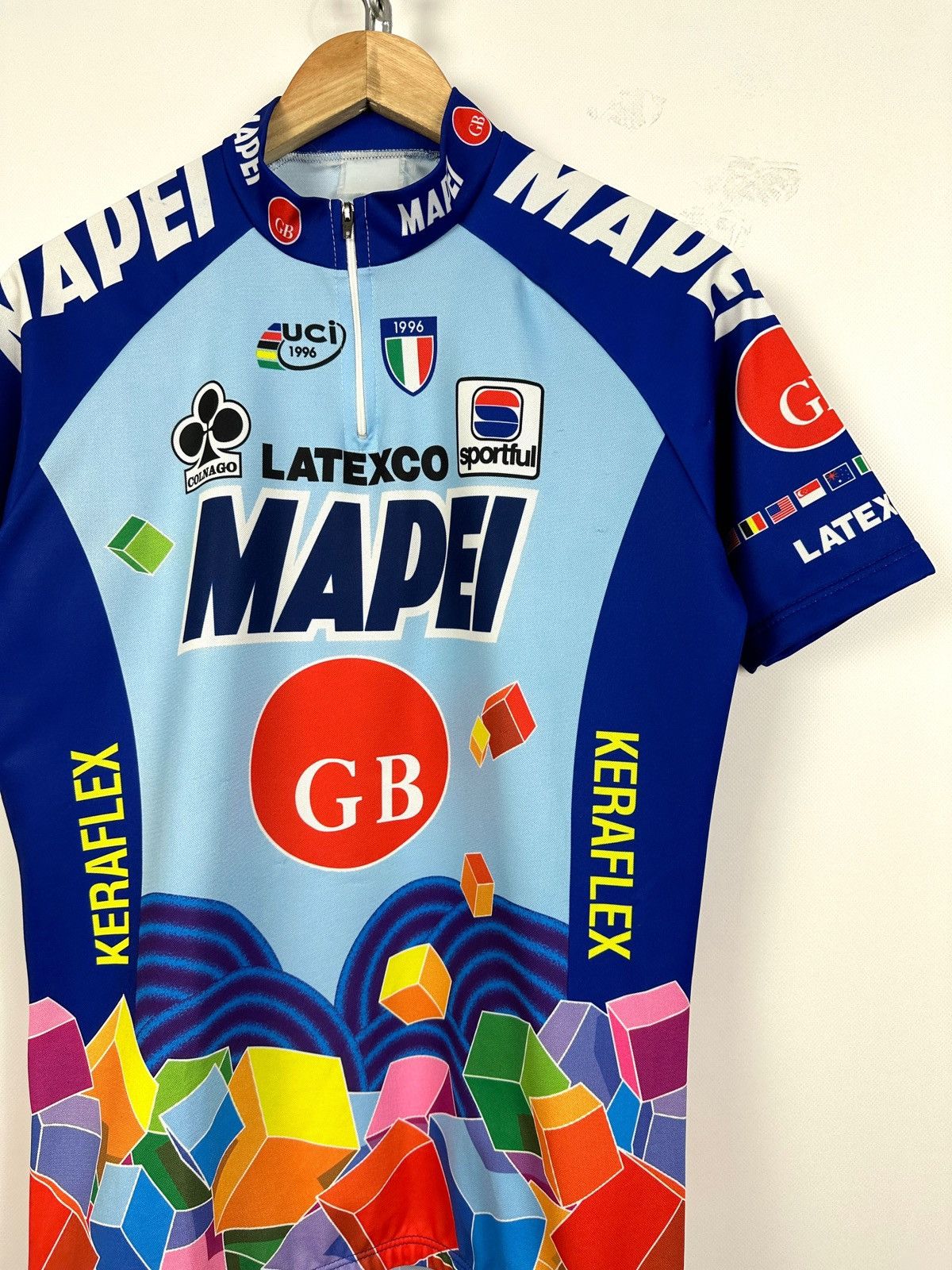 Vintage 1997 Vintage Mapei GB Paris-Roubaix Cycling Jersey Size US XL / EU 56 / 4 - 5 Thumbnail