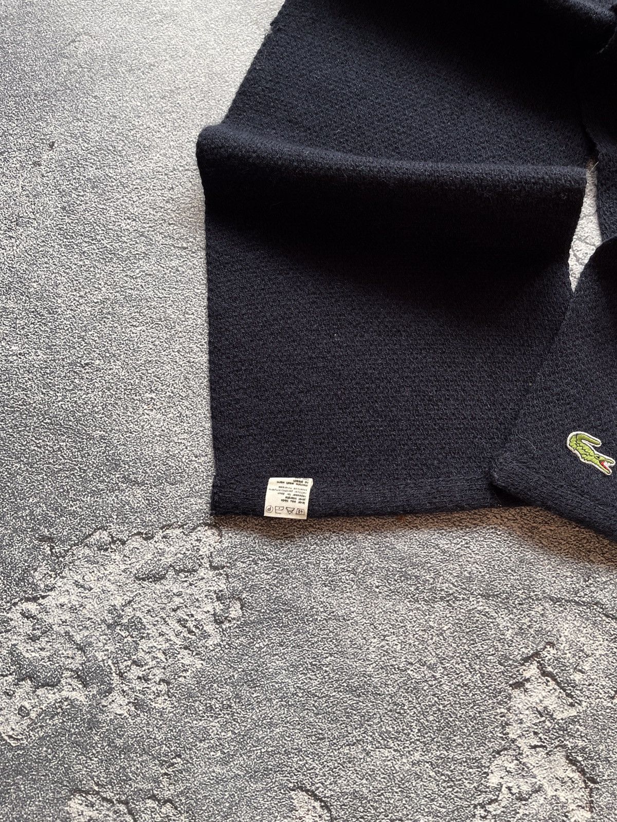 Japanese Brand × Lacoste Lacoste Scarves Wool 90s Scarf Navy Designer Size ONE SIZE - 4 Thumbnail