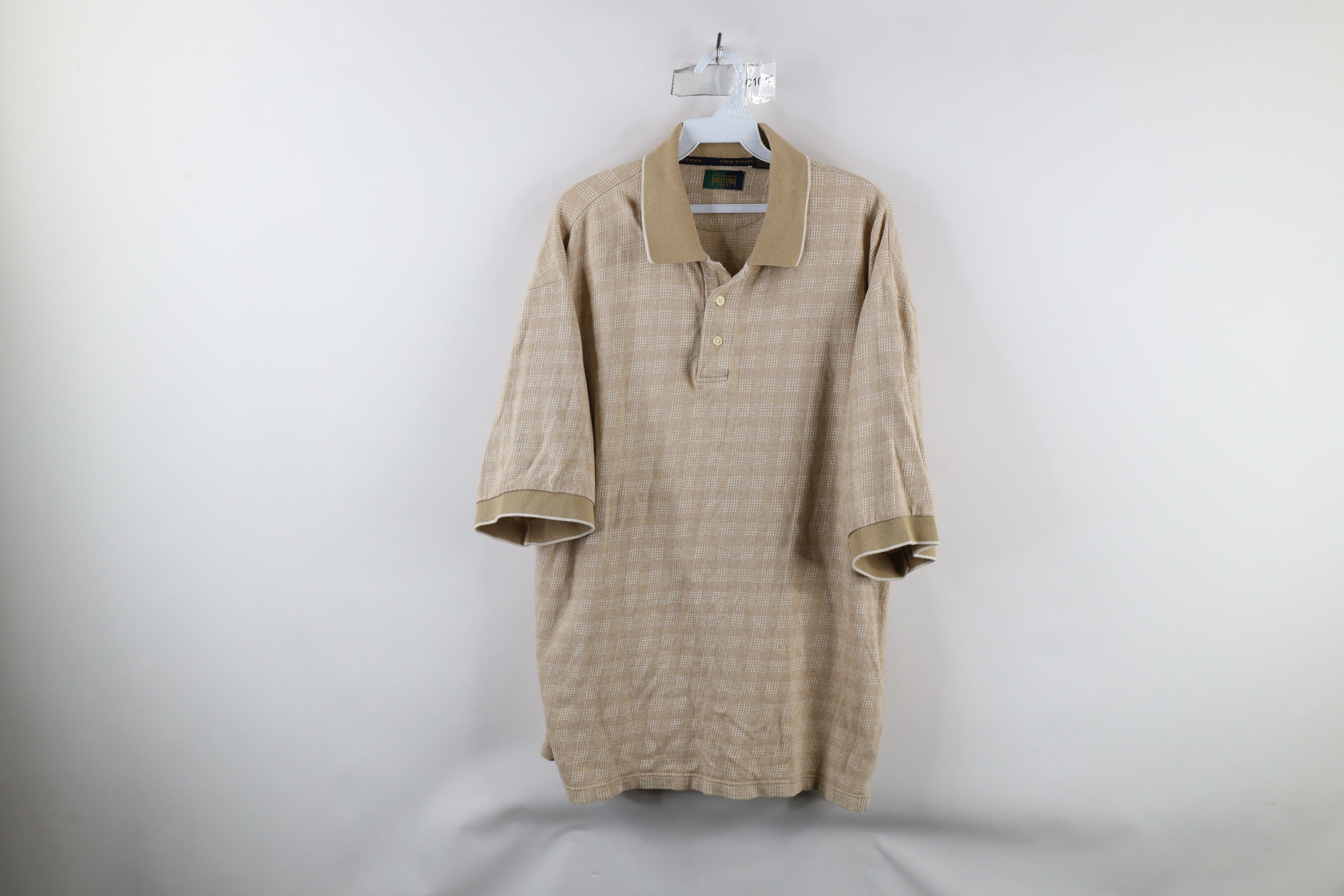 Vintage Vintage 90s Streetwear Houndstooth Collared Golf Polo Shirt Size US XL / EU 56 / 4 - 1 Thumbnail