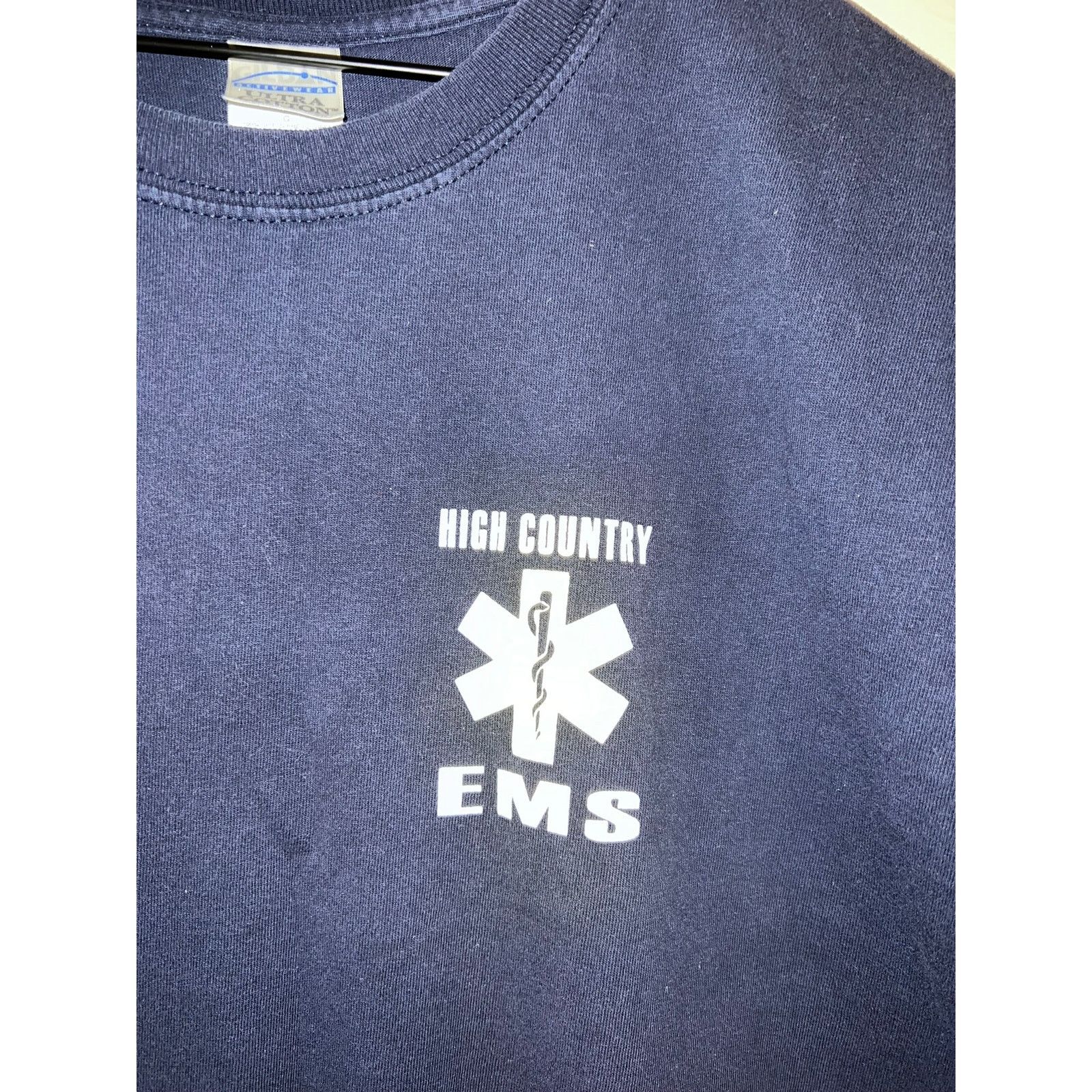 Gildan Vintage High Country Shirt EMS Emergency Blue Tee L Large Size US L / EU 52-54 / 3 - 2 Thumbnail