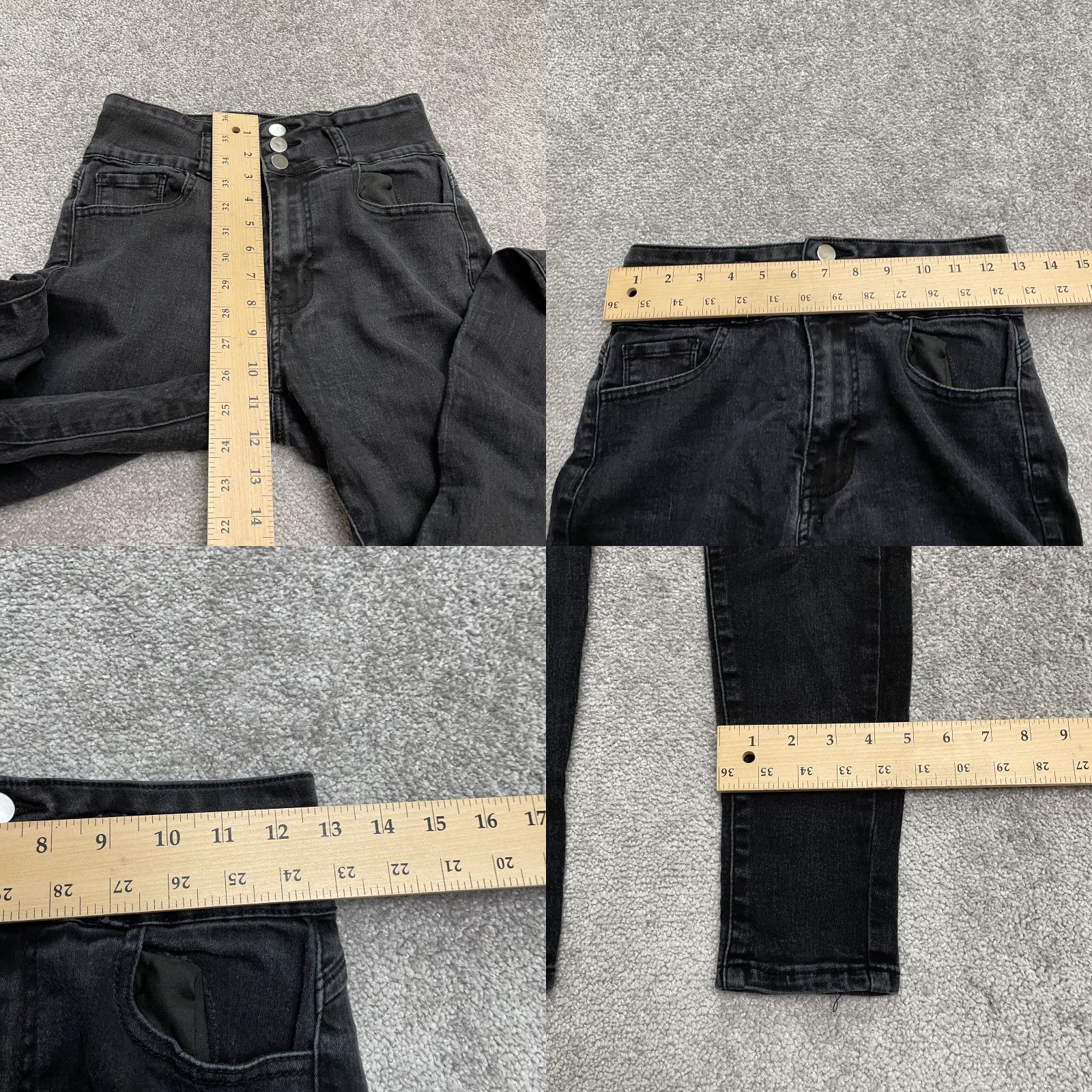 Vintage T&Y Jeans Jegging 78 Skinny High Rise Dark Wash Black 26x27 Juniors Womens City Modern 5-Pocket Size 28" / US 6 / IT 42 - 8 Thumbnail