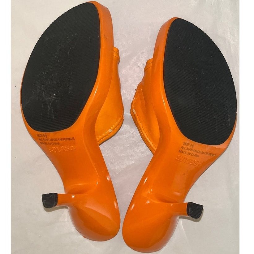 Other Splash Orange Heel Slide Sandals Open Toe Slip On Size 5.5 Size US 5.5 / IT 35.5 - 5 Thumbnail