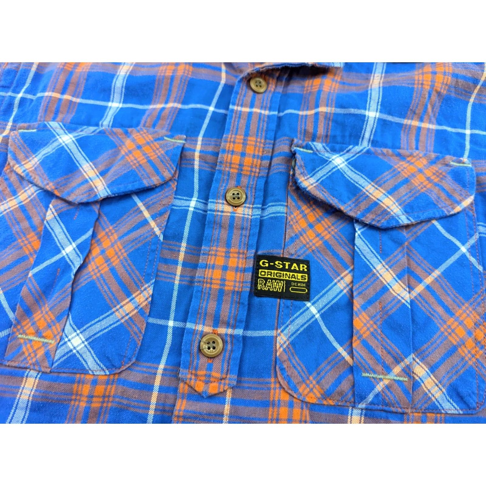 G-Star G STAR RAW ATHAN RANDOLPH Check Shirt Long Sleeve Blue Size Medium Mens Regular Button-Up Shirt Size US M / EU 48-50 / 2 - 4 Thumbnail
