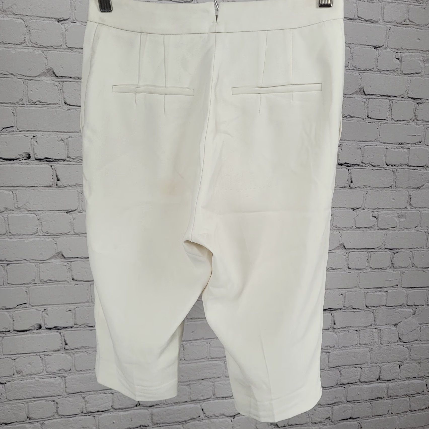 Vintage Babaton Ivory White Mid Rise Capri Pants Tapered Crop Pockets 0 Women Size 25" / US 0 / IT 36 - 2 Thumbnail
