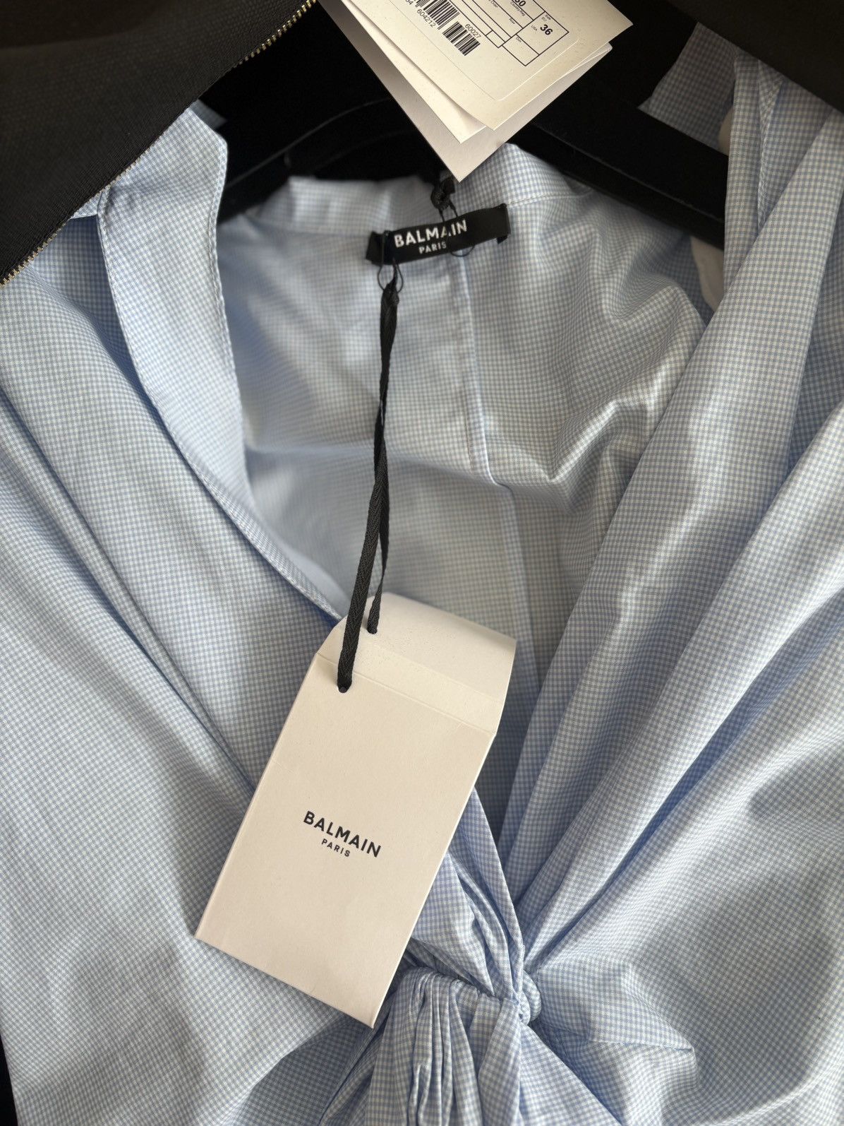Balmain Mini gingham cotton poplin shirt Size XS / US 0-2 / IT 36-38 - 5 Thumbnail