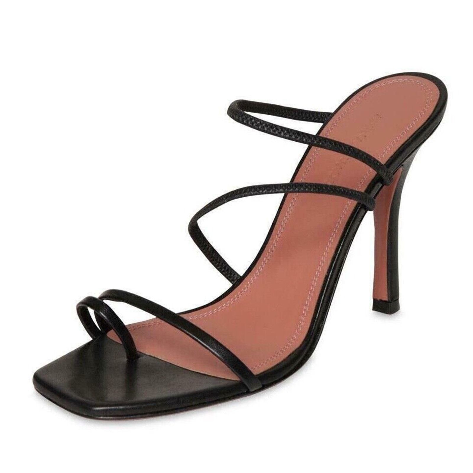 Naima Leather Backless Mule Strappy Sandal Heel Pump 42
