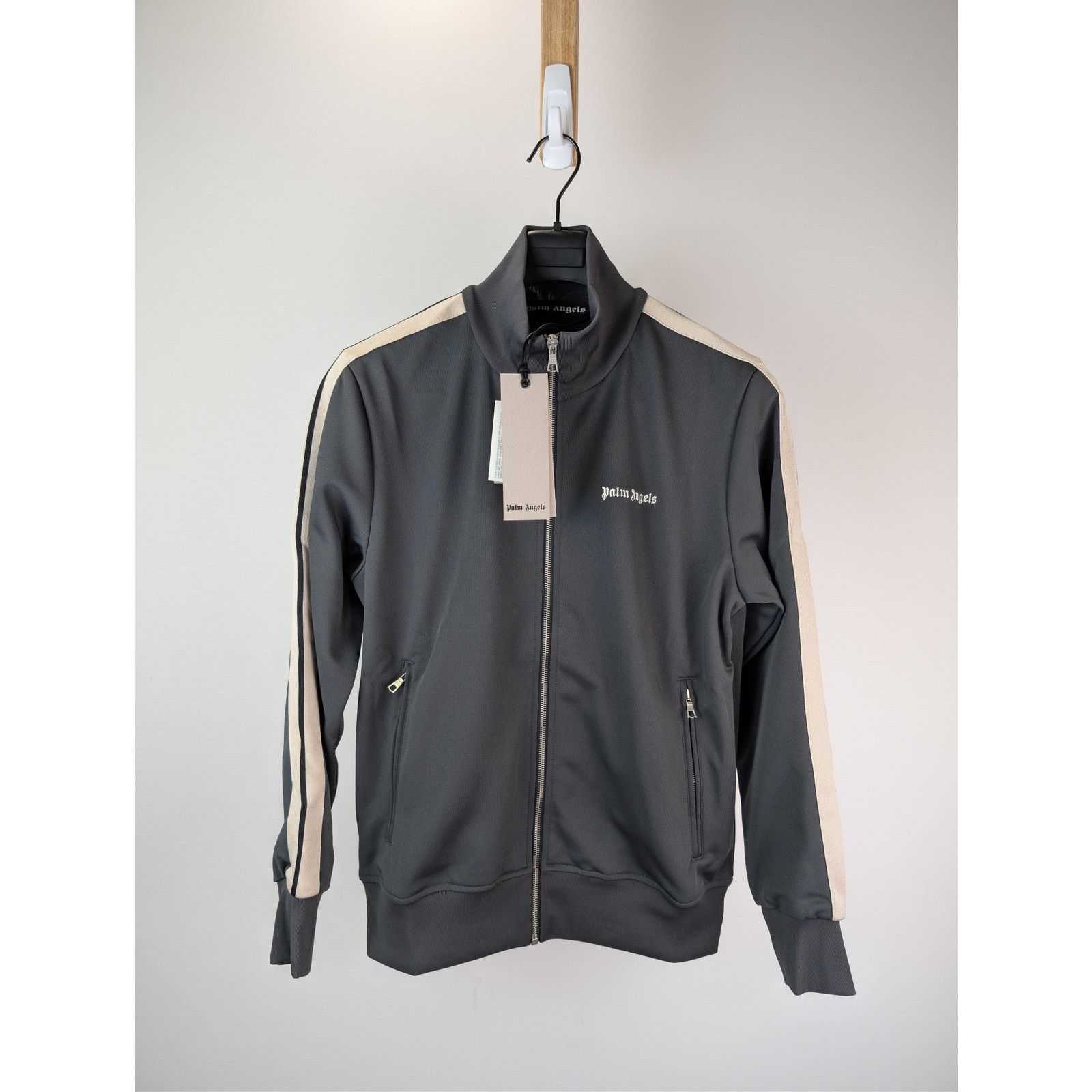 Palm Angels o1rshd1 New Classic Track Jacket in Dark Grey / White Size US XL / EU 56 / 4 - 8 Thumbnail