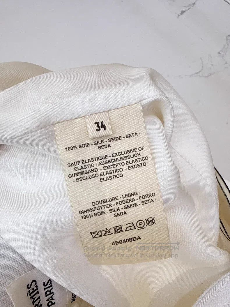 Hermes Hermes White Draped Slimming High-Rise Silk Long Pants Size 42" / US 20 - 5 Thumbnail