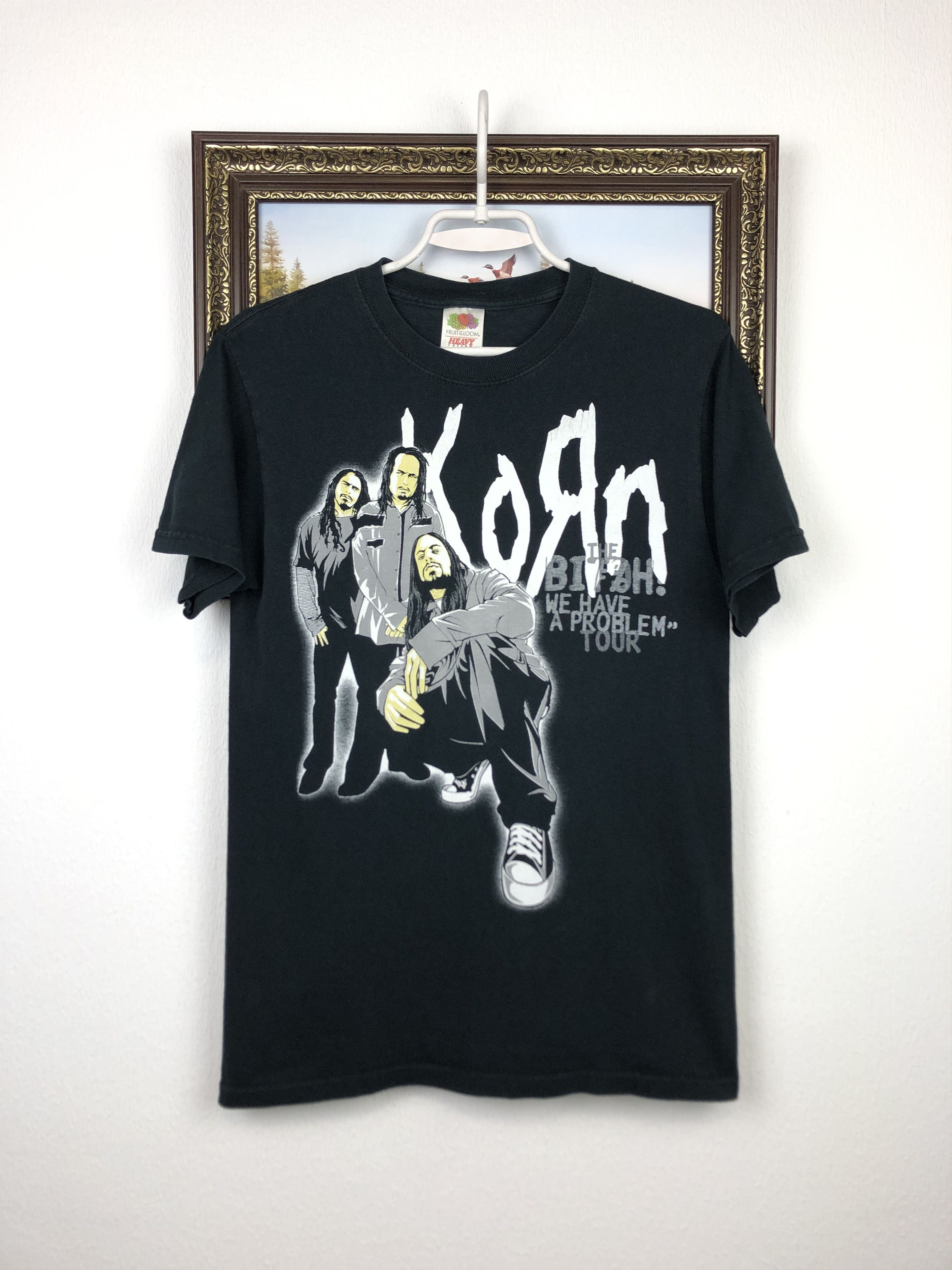 Vintage Korn Band Tee Shirt Problem Tour Black Over Print