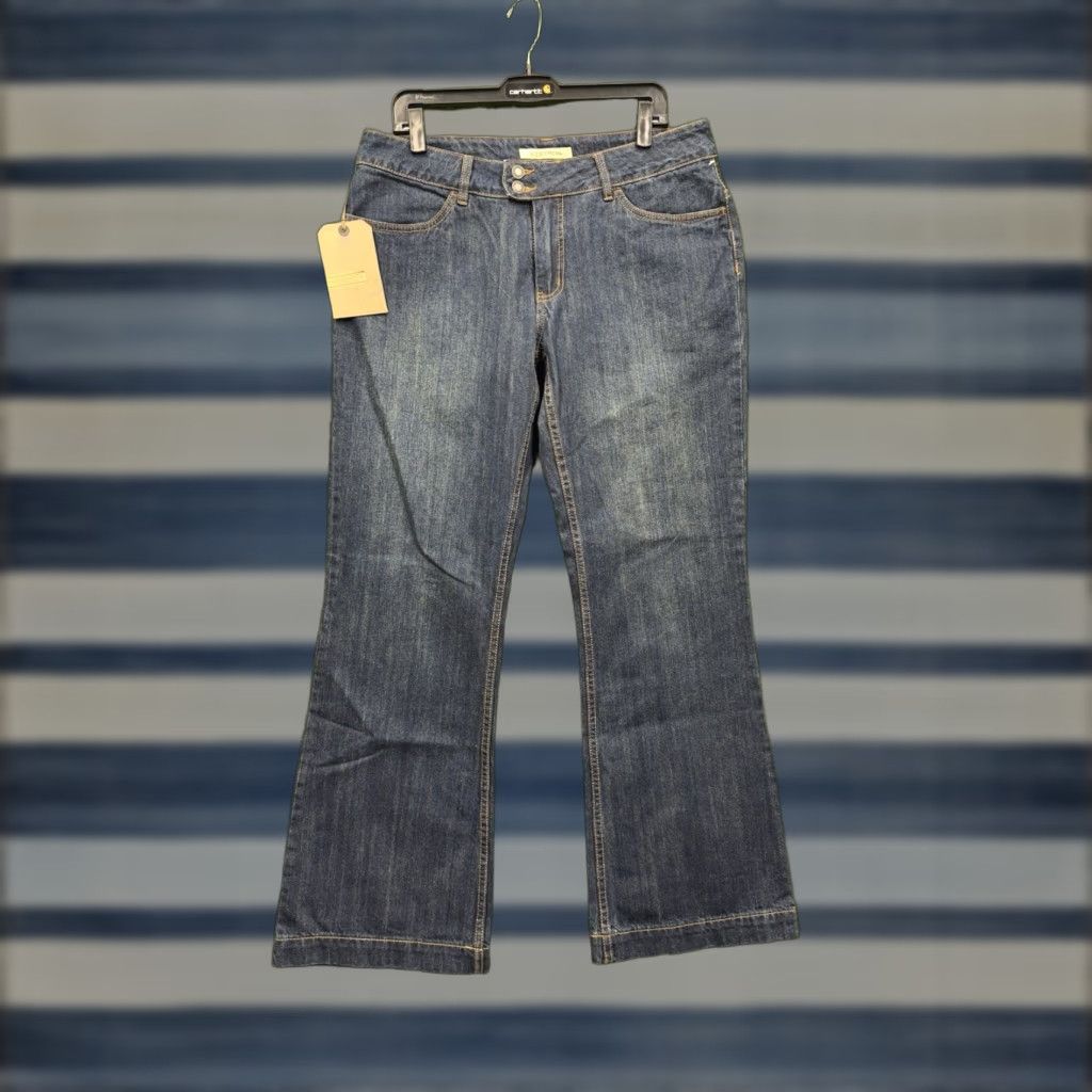 Stetson Stetson Jeans Womens 14R City Trouser Dark Wash Workwear Flare Leg 5-Pocket Denim Blue NWT Size 36" / US 14 / IT 50 - 1 Thumbnail