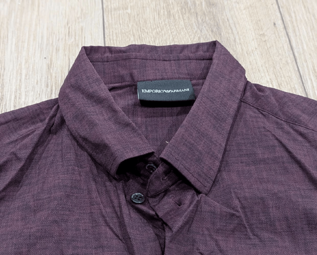 Emporio Armani Emporio Armani Stretch LS Button Up Shirt Dark Red Large Size US L / EU 52-54 / 3 - 2 Thumbnail