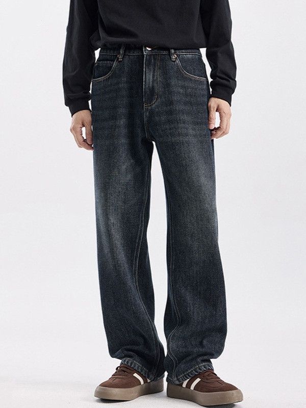 Vintage American retro men's loose wide-leg straight jeans Size US 32 / EU 48 - 1 Thumbnail