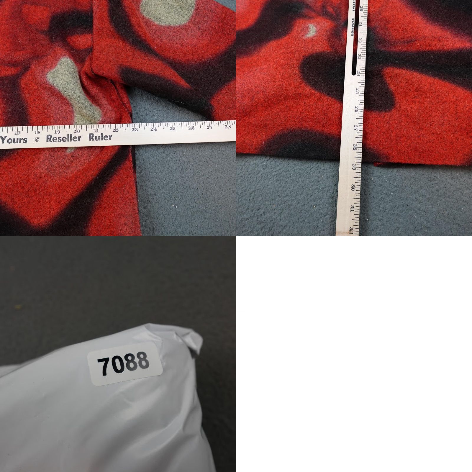 Vintage XYZ by Xiaoyan Lin Coat Womens M Red Wool Art Print Collarless Geometric Modern Jacket Urban Casual Men/Women? Size M / US 6-8 / IT 42-44 - 8 Thumbnail