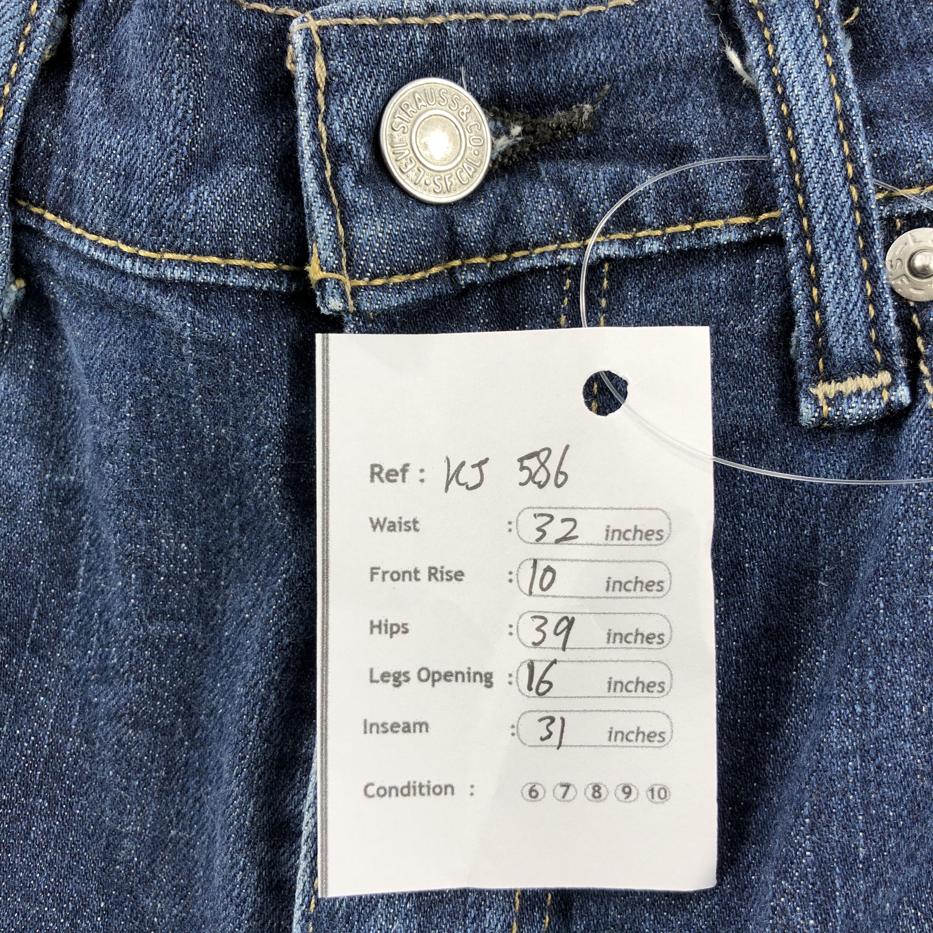 Levi's Vintage Levis 513 Jeans Blue Wash Denim KJ586 Size US 31 - 9 Thumbnail