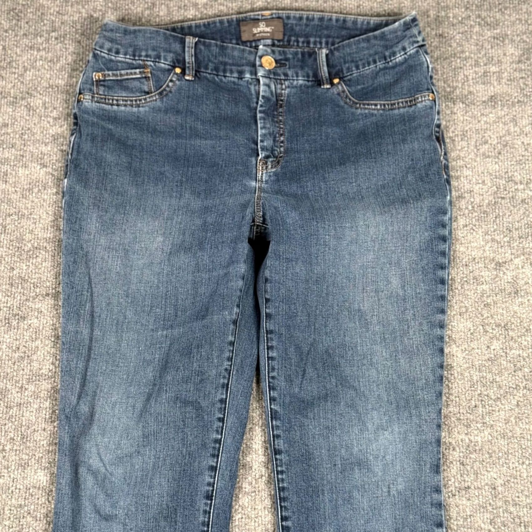 Vintage SO Slimming by Chicos Jeans Medium Wash Straight Leg Womens 0.5 6 XS? Size 28" / US 6 / IT 42 - 3 Thumbnail