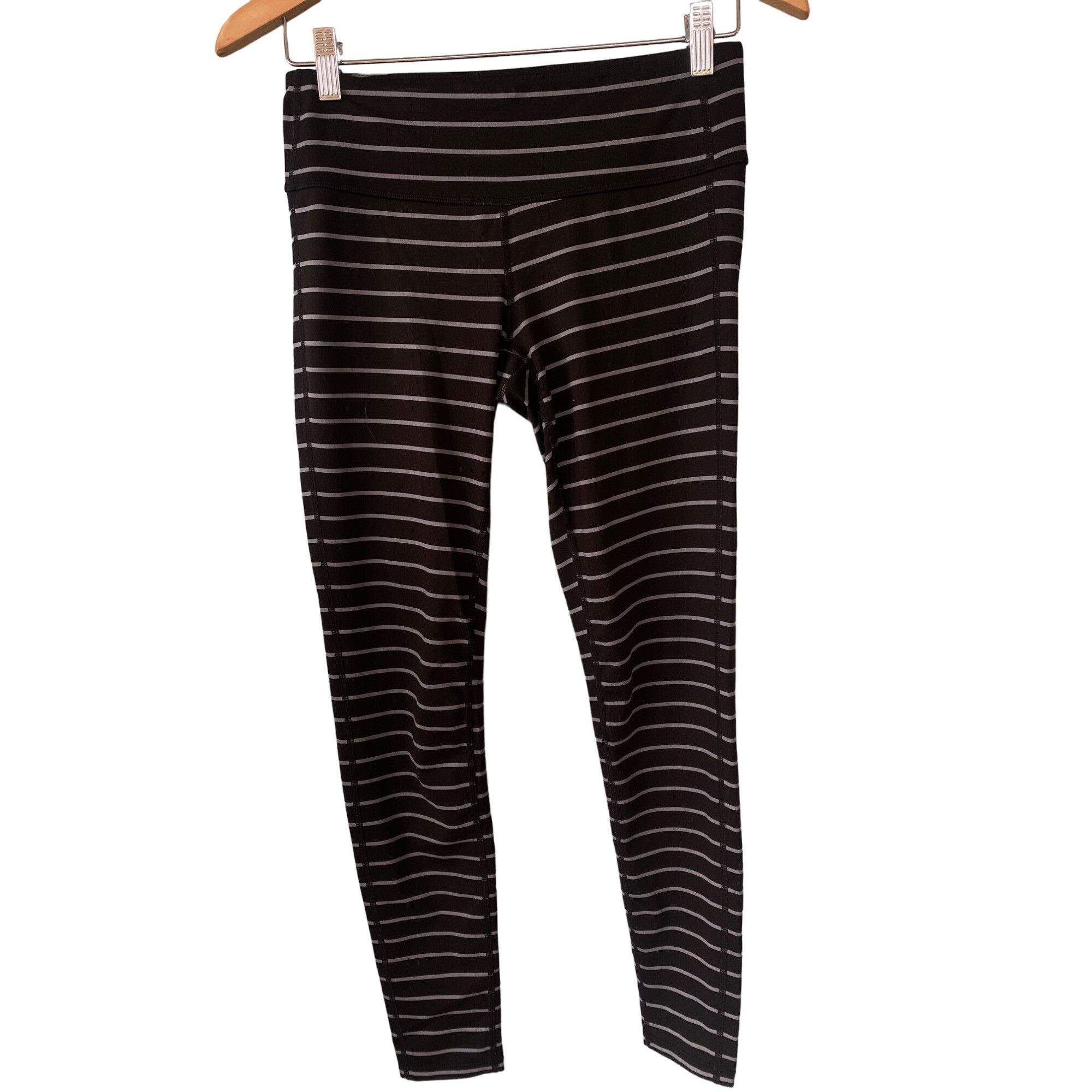Athleta Athleta Leggings S Chaturanga Stripe Tight Black Gray Full A Size 27" / US 4 / IT 40 - 10 Thumbnail