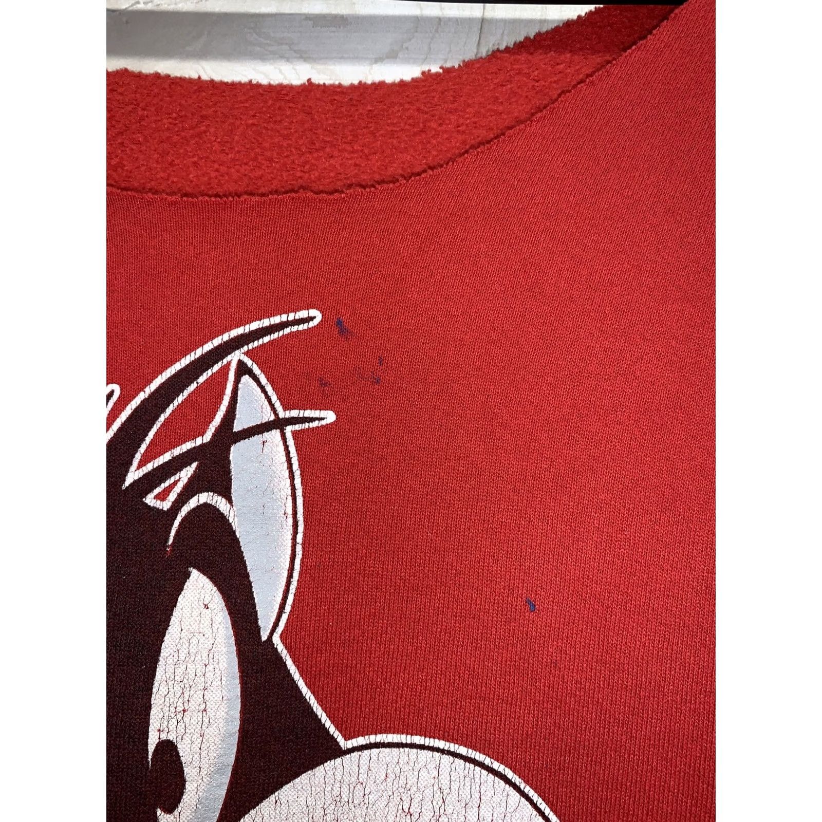 Vintage VINTAGE Warner Bros Sylvester The Cat Distressed Graphic Womens Sweatshirt L Red 1990s Mens Womens Girls Boys Size L / US 10 / IT 46 - 6 Thumbnail