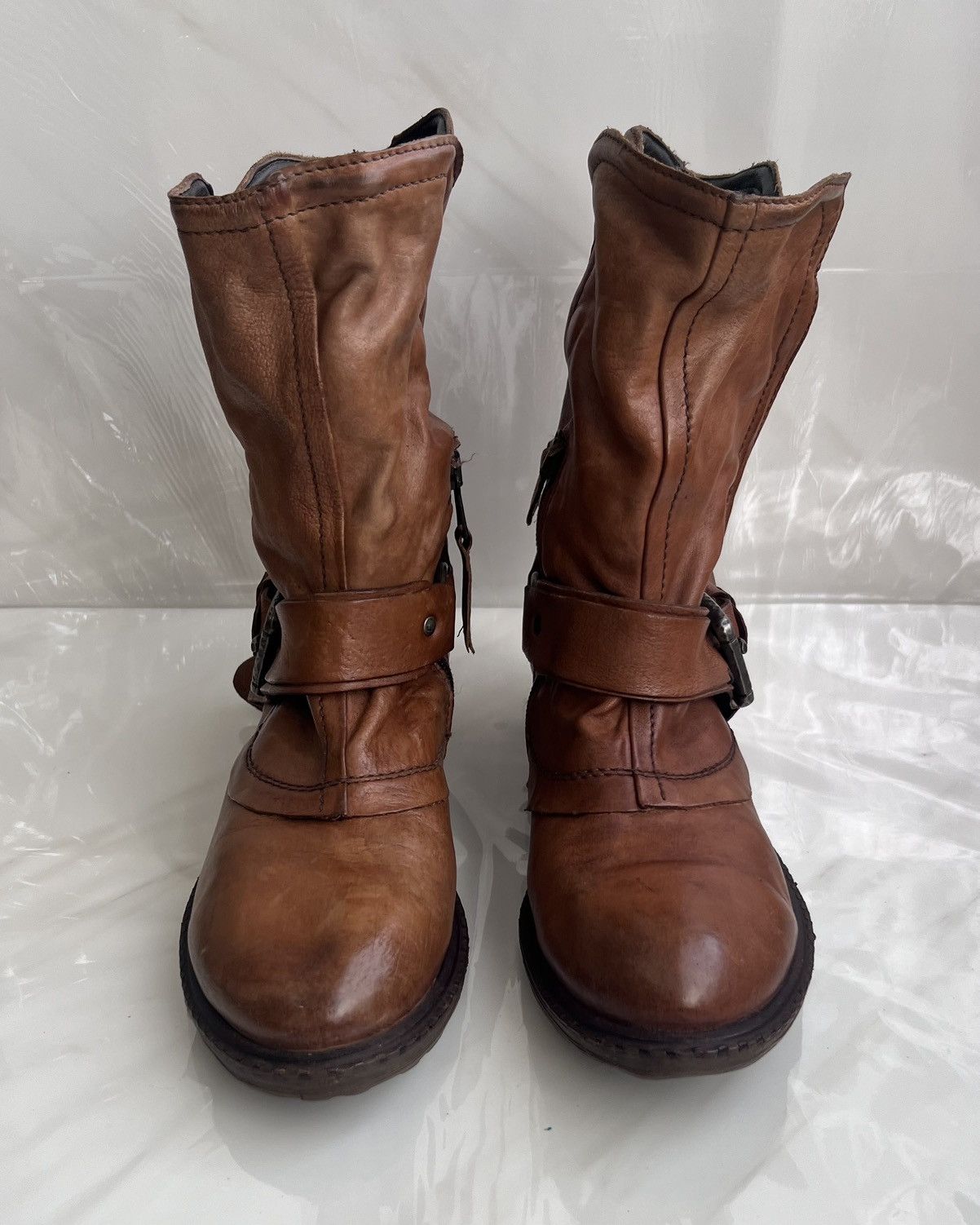 A.S.98 As 98 Airstep Zipper Boho Biker brown distressed boot Size US 8 / IT 38 - 2 Thumbnail