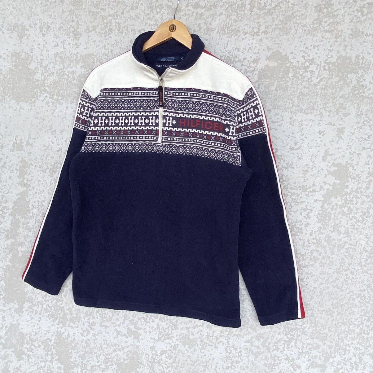 Other Vintage Tommy Hilfiger Quartz Zip Sweatshirt NavyBlue Sz S Size US M / EU 48-50 / 2 - 2 Thumbnail
