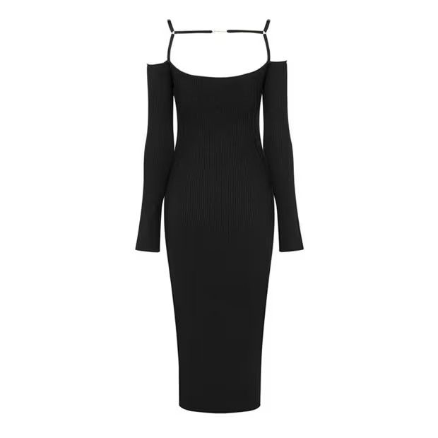 Jacquemus o1g2r1mq1024 Midi Dress in Black Size M / US 6-8 / IT 42-44 - 2 Thumbnail