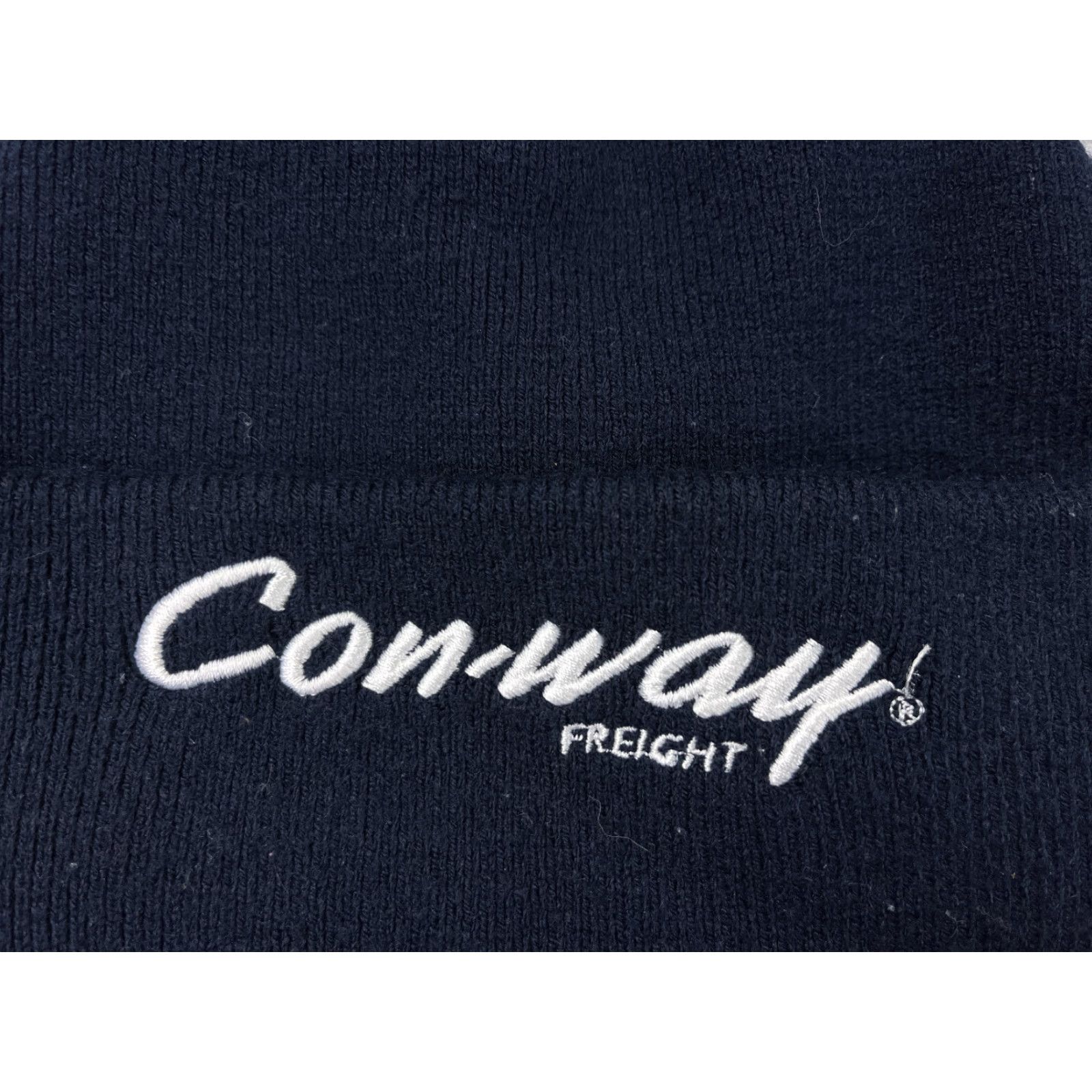 Vintage Beanie Beanie Blue White Knit Acrylic Trucker Hat Trucker Freight Trucking Casual Travel Workwear Adult One Size Men Embroidered Adjustable Size ONE SIZE - 2 Thumbnail