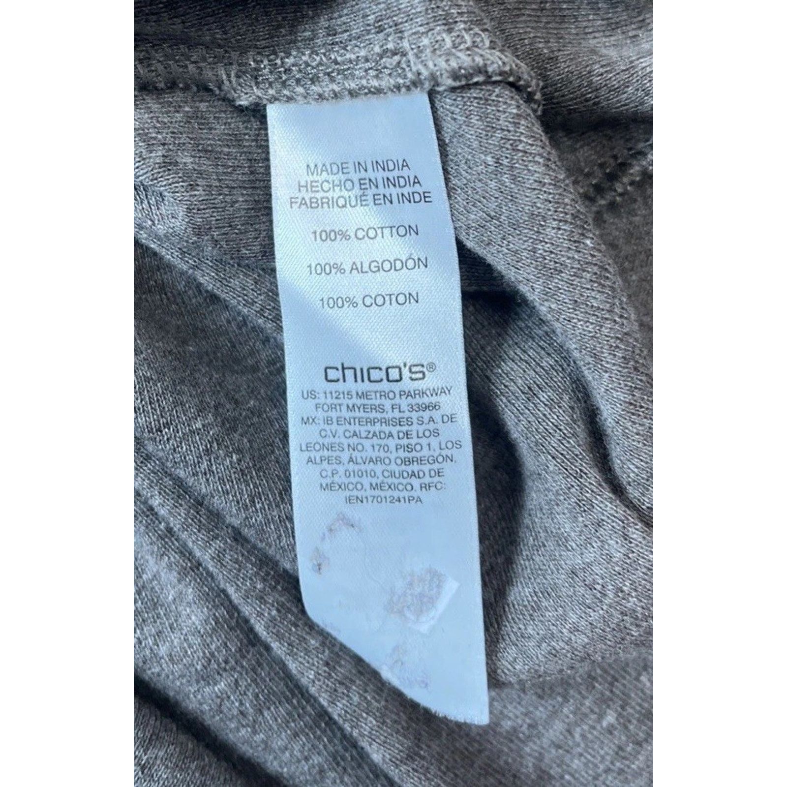 Chicos Chicos Womens Sweater 2 L Grey Long Sleeve Boat Neck Size L / US 10 / IT 46 - 7 Thumbnail