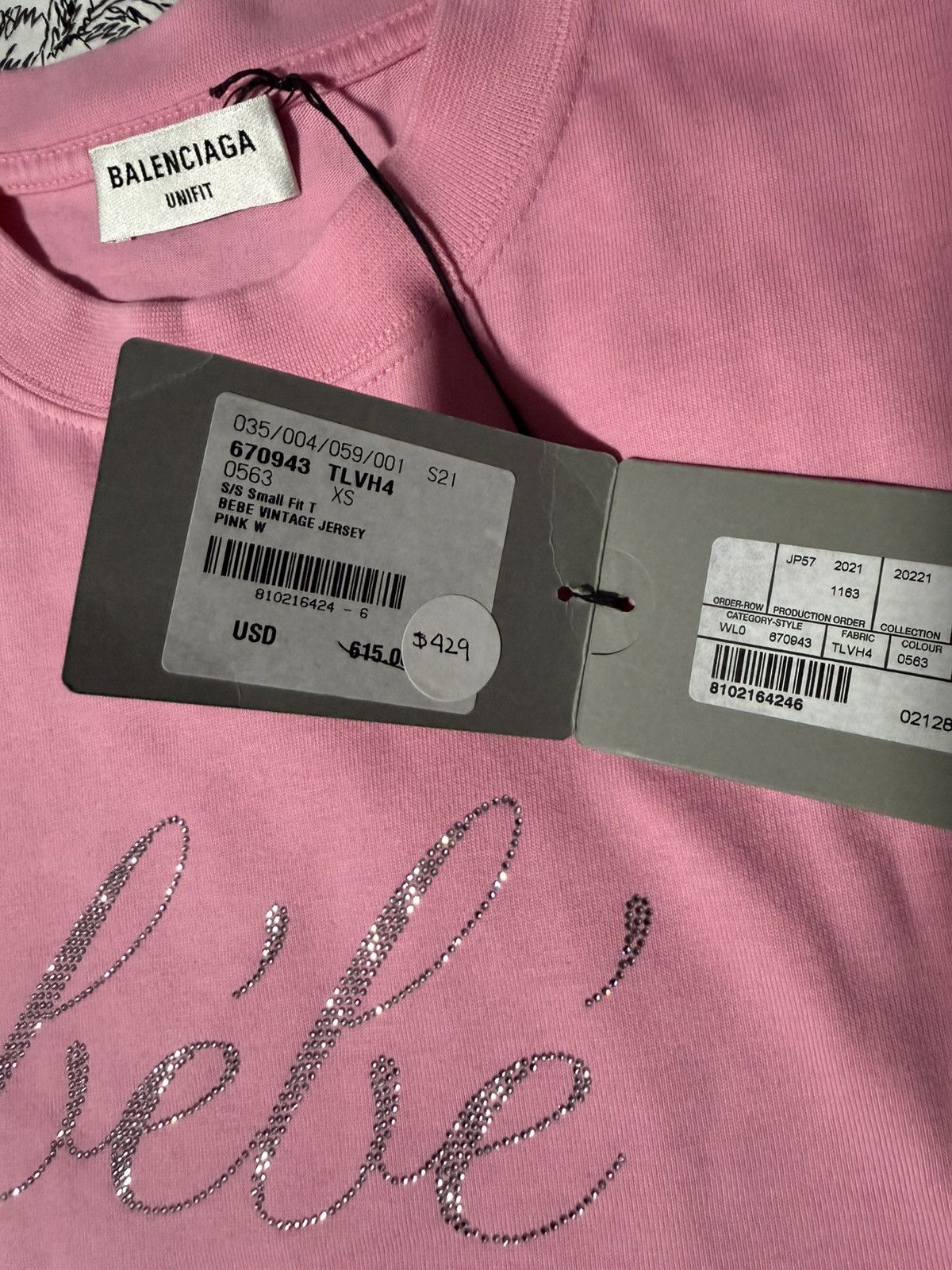 Balenciaga Balenciaga “Bebe’” Rhinestone Tee Size XS / US 0-2 / IT 36-38 - 3 Thumbnail
