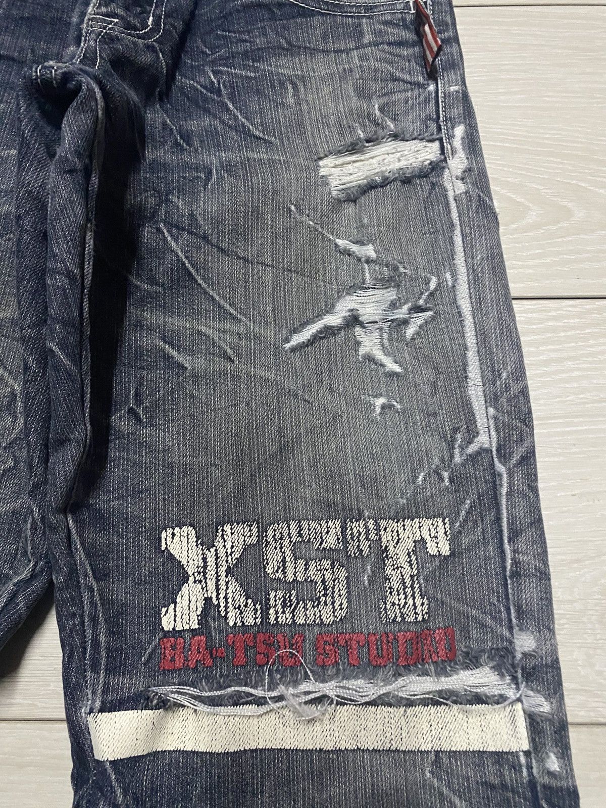 Universal Studios Vintage BA Tsu Studio Thunder Wash Print Distressed Slim Fit Size US 28 / EU 44 - 8 Thumbnail