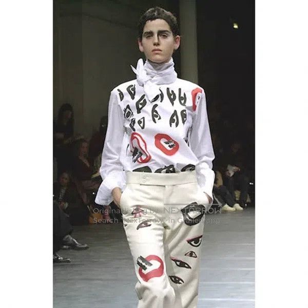 Comme des Garcons Comme des Garcons size M Beige Retro Printed Pants Size 23" - 1 Thumbnail