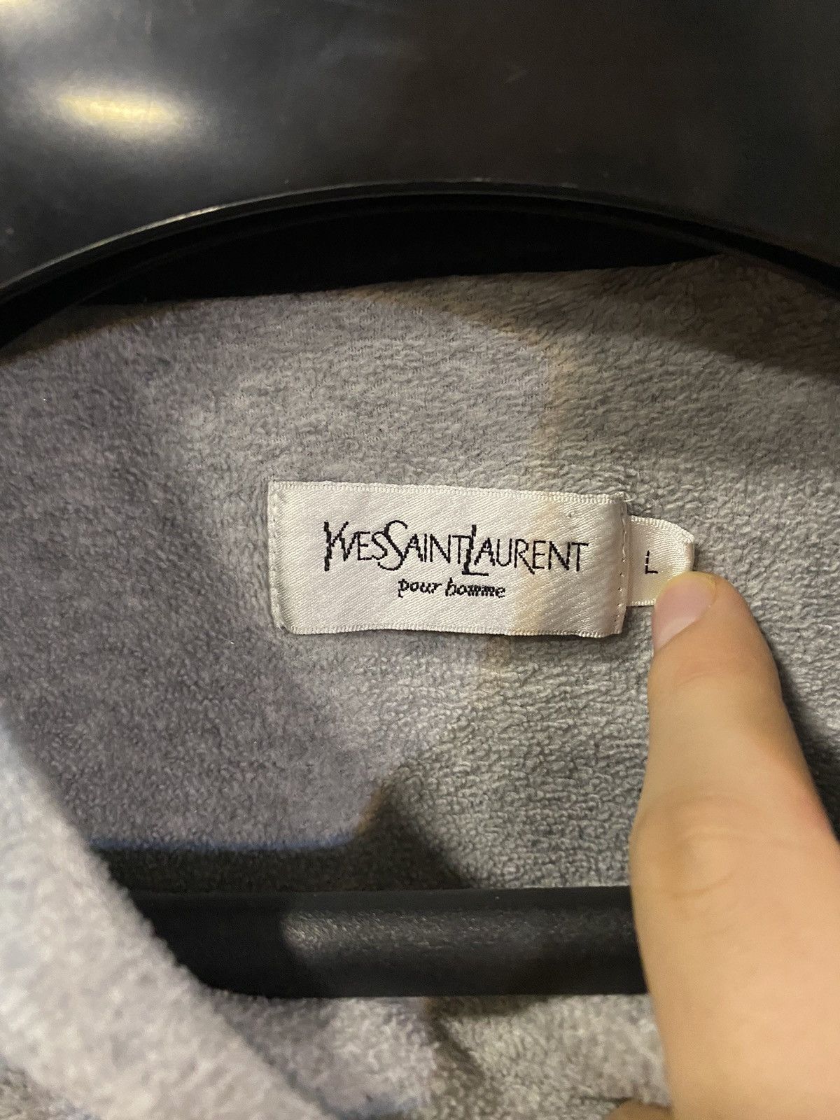Yves Saint Laurent Fleece YSL Sweatshirt Grey Vintage Turtleneck 90s Sweater Size US L / EU 52-54 / 3 - 4 Thumbnail