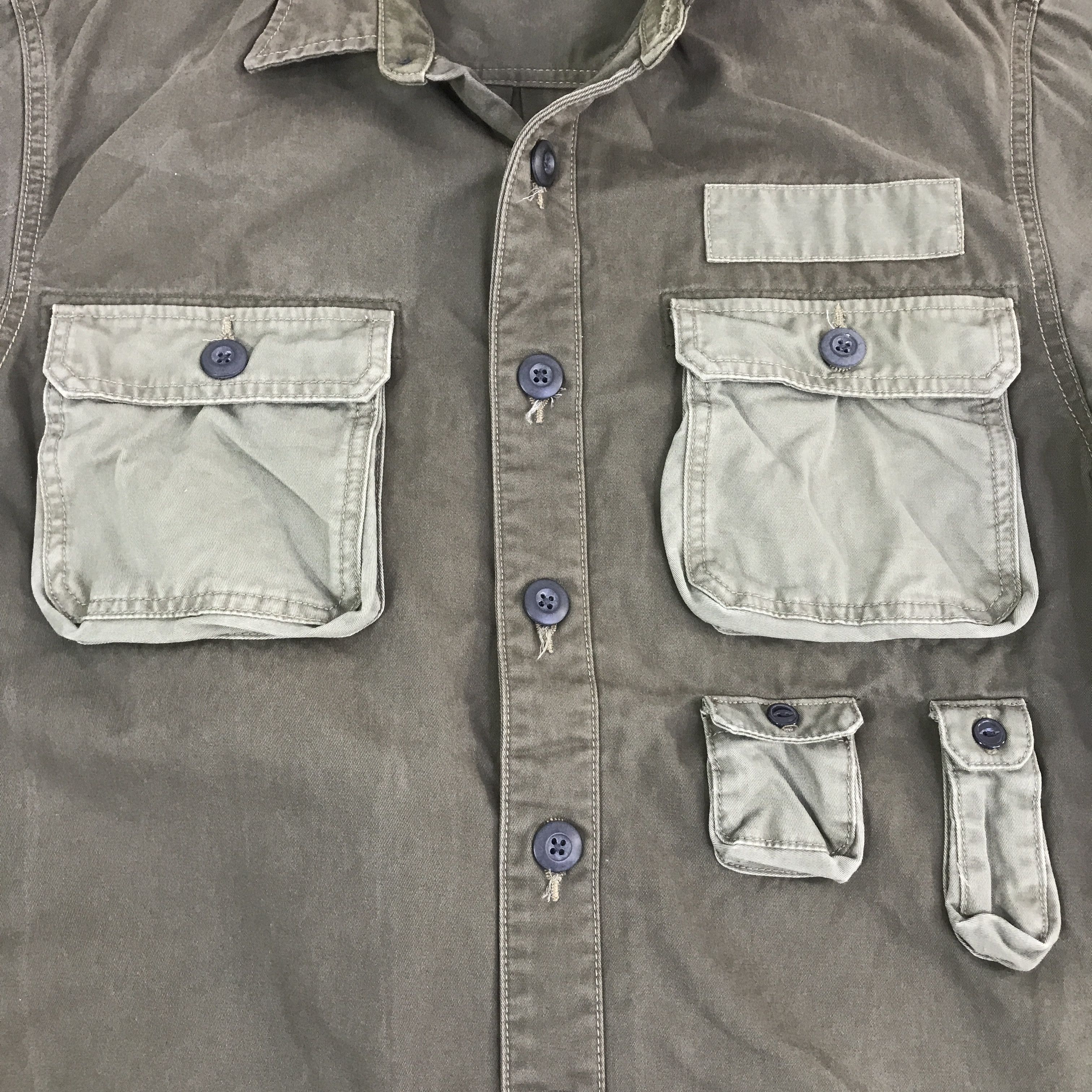 Japanese Brand kriff mayer army style button up shirt K116B29 Size US L / EU 52-54 / 3 - 11 Thumbnail